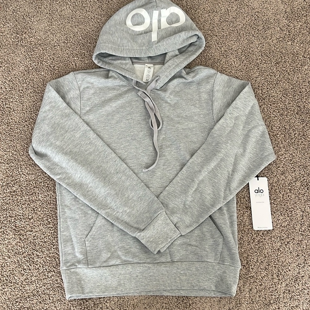 Alo caliber hoodie athletic gray